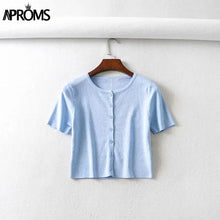 Load image into Gallery viewer, Aproms Candy Color Ribbed Knitted Cardigan Women Autumn Winter Long Sleeve Basic Cropped Sweaters Female Casual Short Jumper Top
